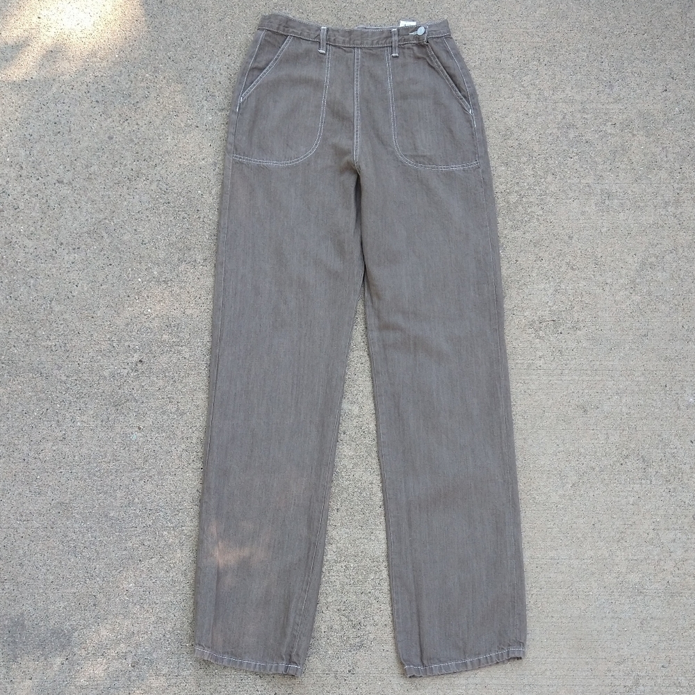 FREDDIES OF PINEWOOD brown classic side zip high waist jeans 32 long